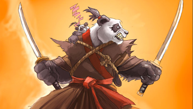 Pandaren dual-wielding swords, by Samwise Didier