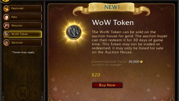 wow token price