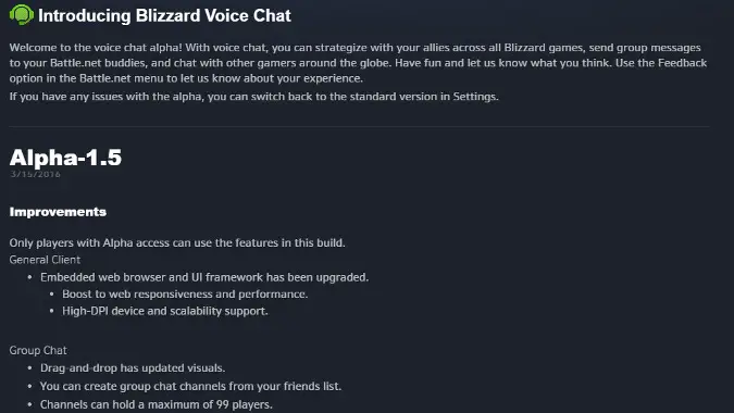 Blizzard Voice Chat In Alpha Testing