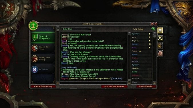 guild and community UI