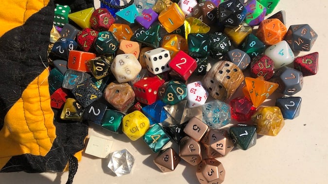 Speckled 7 Piece Polyhedral DND Dice Set by D20 Collective Dice for Table Top Dungeons and Dragons RPGs and Gaming