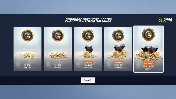 overwatch 2 coins purchase page