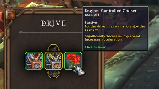 A D.R.I.V.E. options pane with the engine selected.