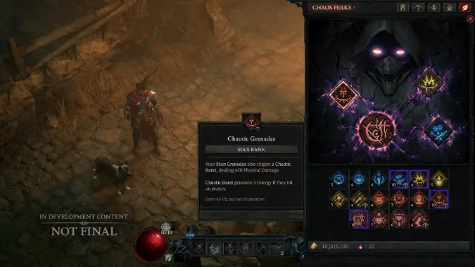 Diablo 4 Season 10 Chaos Perks -- Chaotic Grenades Rogue Power