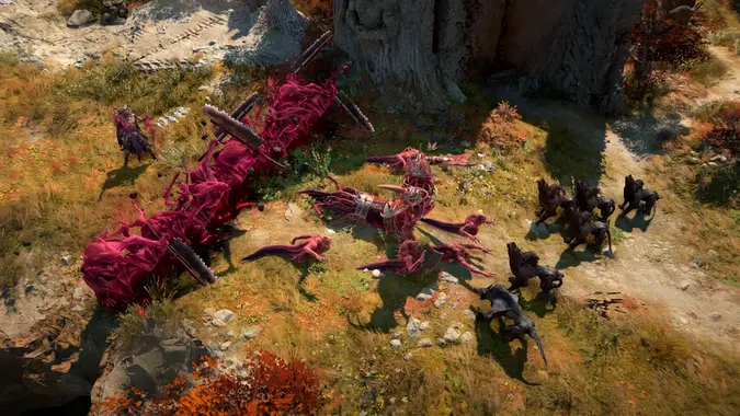 Diablo 4 Lord of Hatred Warlock's Legion Soul Shard with Wall of Agony skill