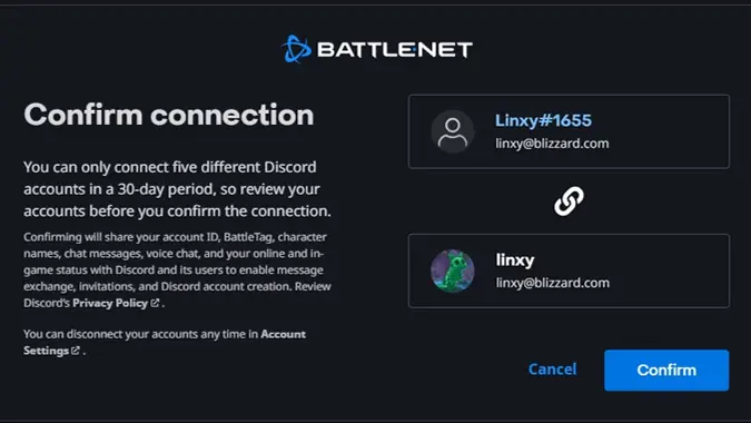 World of Warcraft Social Options with new Enable Discord Functionality Connection Confirmation screen